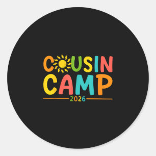 Sticker Rond Vacances d'été camp de cousins 2026 créant des sou