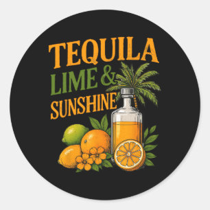 Sticker Rond Vacances d'été Fête Plage Téquila