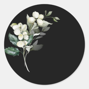 Sticker Rond Vacances d'hiver sainte branches blanches vert eau