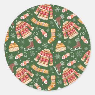 Sticker Rond vacances d'hiver sympa