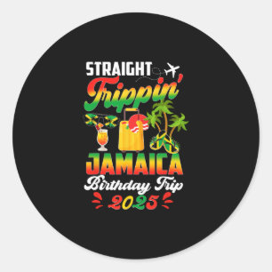 Sticker Rond Vacances droites à la Jamaïque 2025 Anniversaire F