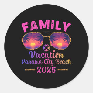 Sticker Rond Vacances en famille 2025 Sungles Florida Panama Ci