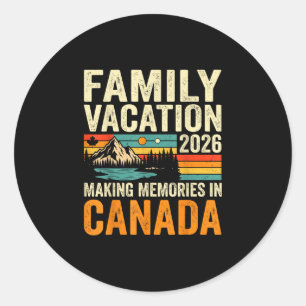 Sticker Rond Vacances en famille 2026 canada souvenirs de voyag