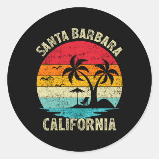 Sticker Rond Vacances en famille Californie Père Noël Barbara B
