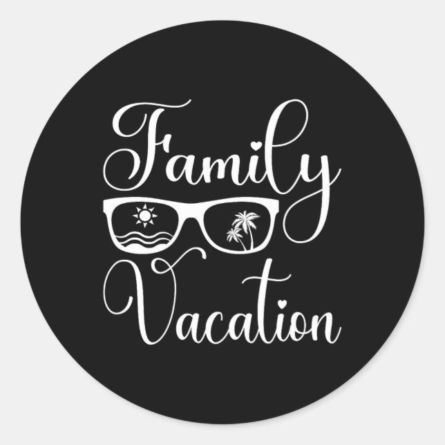 Sticker Rond Vacances en famille Correspondant Voyage d'été (Devant)