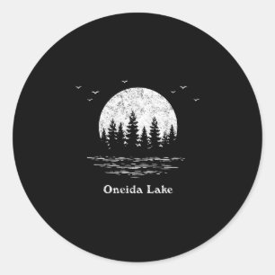 Sticker Rond vacances en famille d'aventure en plein air du lac