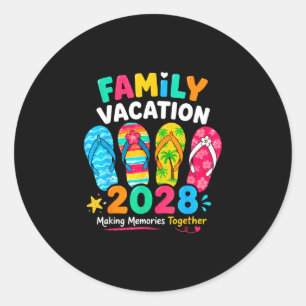 Sticker Rond Vacances en famille été 2028 voyages en famille à