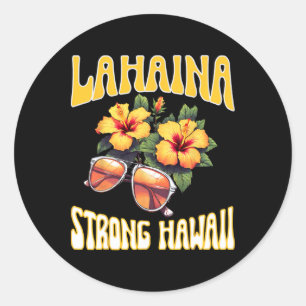 Sticker Rond Vacances en famille Hawaiian Lahaina Strong Maui H