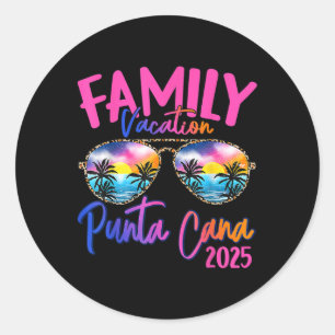 Sticker Rond Vacances en famille Punta Cana 2025 Vacances corre
