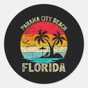 Sticker Rond Vacances en famille Vintage Retro Florida Panama C