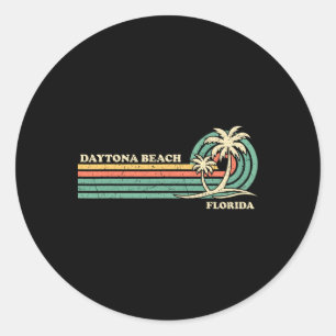Sticker Rond Vacances été rétro vintage Floride Daytona Beach