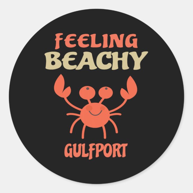 Sticker Rond Vacances Gulfport - Voyage en famille Mississippi (Devant)