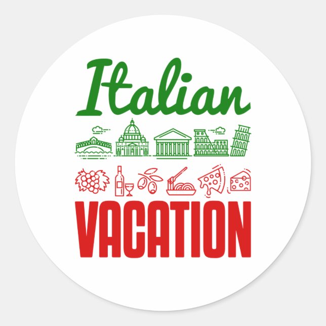 Sticker Rond Vacances Italie Voyage Voyage Souvenir (Devant)