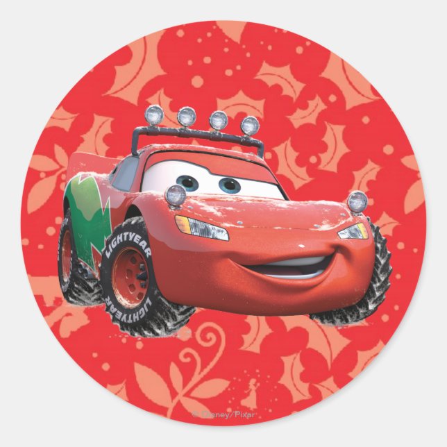 Sticker Rond Vacances Lightning McQueen (Devant)