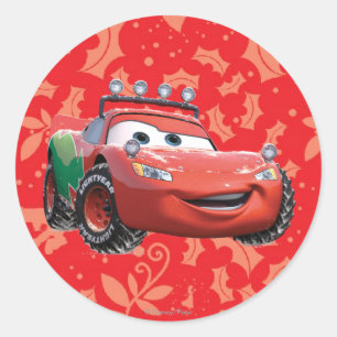 Sticker Rond Vacances Lightning McQueen