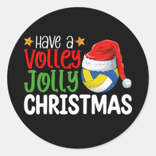 Sticker Rond Vacances Volley Jolly Noël Volleyball