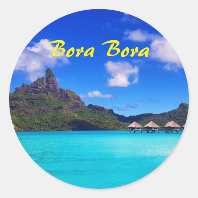 Sticker Rond Vacation de l'île de Scenic Tropical Bora (Devant)