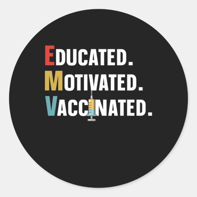 Sticker Rond Vaccin motivé - Immunisation et (Devant)