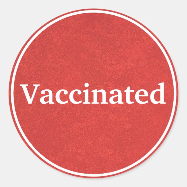 Sticker Rond Vacciné (rouge) (Devant)