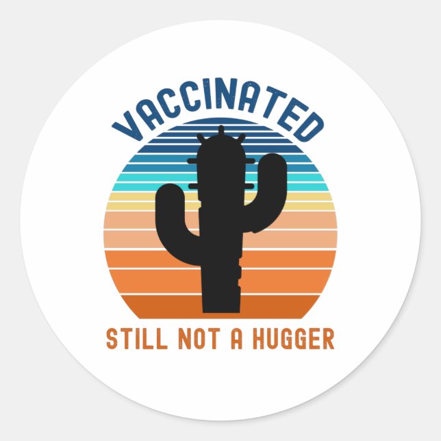 Sticker Rond Vacciné Toujours Pas Un Gros (Devant)