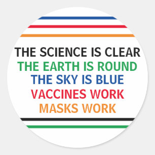 Sticker Rond Vaccins Travail Masques Travail Preuves Scientifiq