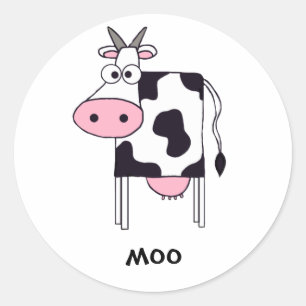 Sticker Rond Vache