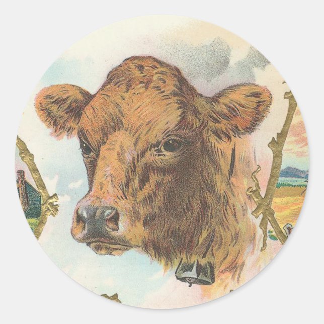 Sticker Rond Vache (Devant)