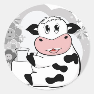 Sticker Rond Vache
