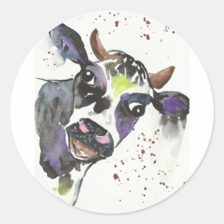 Sticker Rond Vache bizarre