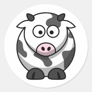 Sticker Rond Vache blanche et vache noire