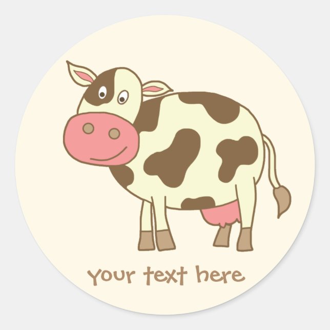 Sticker Rond Vache Brown (Devant)