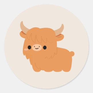 Sticker Rond Vache des Highlands