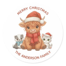 Vache des Highlands Personnalisé Noël Famille Nom