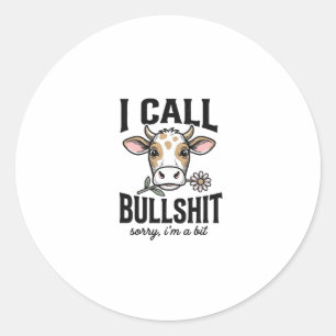 Sticker Rond Vache drôle que j'appelle design de t-shirt vintag