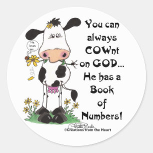 Sticker Rond Vache et coccinelle Pas de Vache sur Dieu