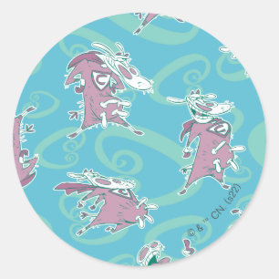 Sticker Rond Vache et poulet Super Vache Motif