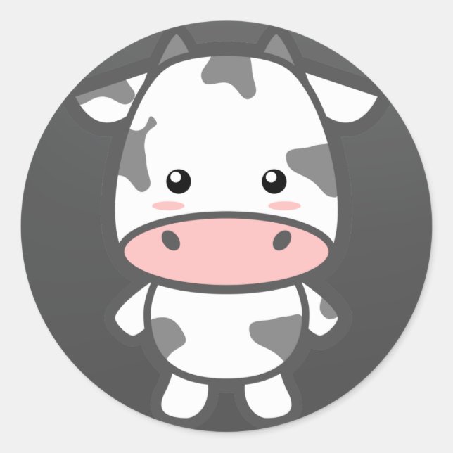 Sticker Rond Vache mûre (Devant)