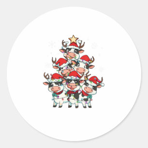 Sticker Rond Vache Noël Noël Noël Filles Garçons Drôle Père Noë