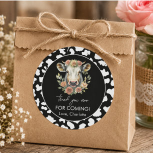 Sticker Rond Vache Sainte Je Suis Une Cow-Girl 1er Anniversaire