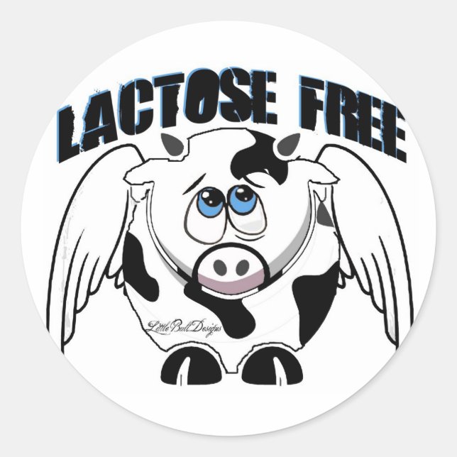 Sticker Rond Vache sans lactose (Devant)