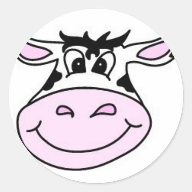 Sticker Rond Vache souriante (Devant)