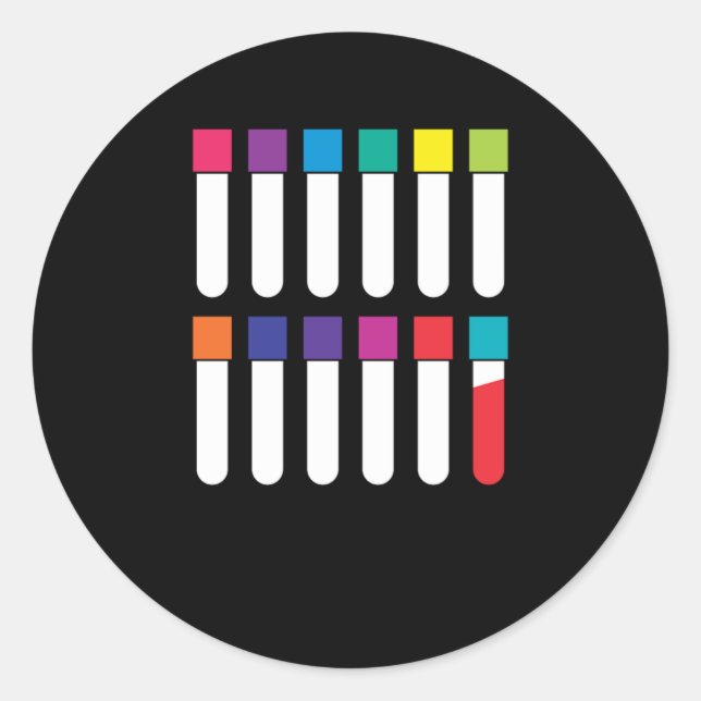 Sticker Rond Vacutainer Blood Phlebotomy Phlebotomist Cadeau (Devant)