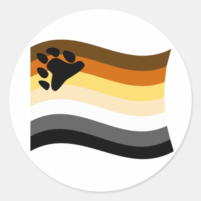 STICKER ROND VAGUE DE DRAPEAU (Devant)