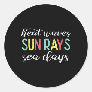 Sticker Rond Vagues de chaleur de navigation rayons de soleil j