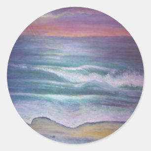 Sticker Rond Vagues océaniques