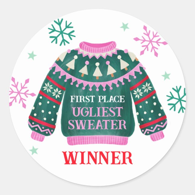 Sticker Rond Vainqueur du concours de 1ère place du Sweater Par (Devant)