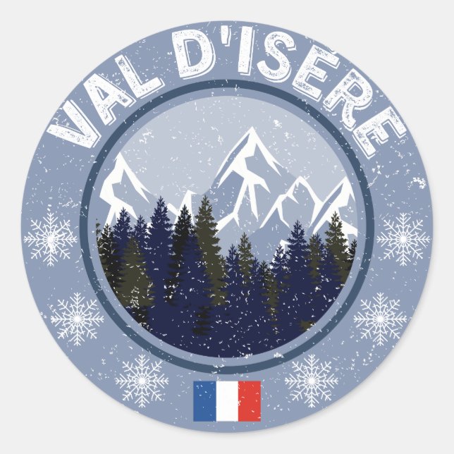 Sticker Rond Val D'Isère Station de Ski (Devant)