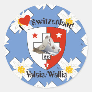 Sticker Rond Valais Suisse Svizzera