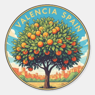 Sticker Rond Valencia Espagne Voyage