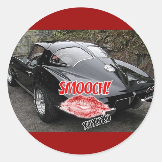 Sticker Rond Valentine Black Split Fenêtre Corvette Classic (Devant)